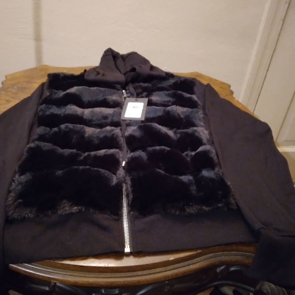 DKNY Faux Fur Jacket XS - Picture 2 of 5